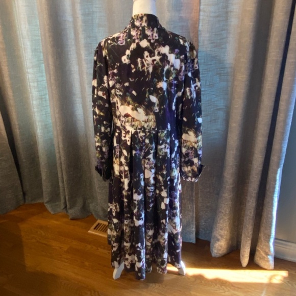 Dalia Macphee Pleated Shirt dress Multicolored abstract floral 33382 - Picture 7 of 13